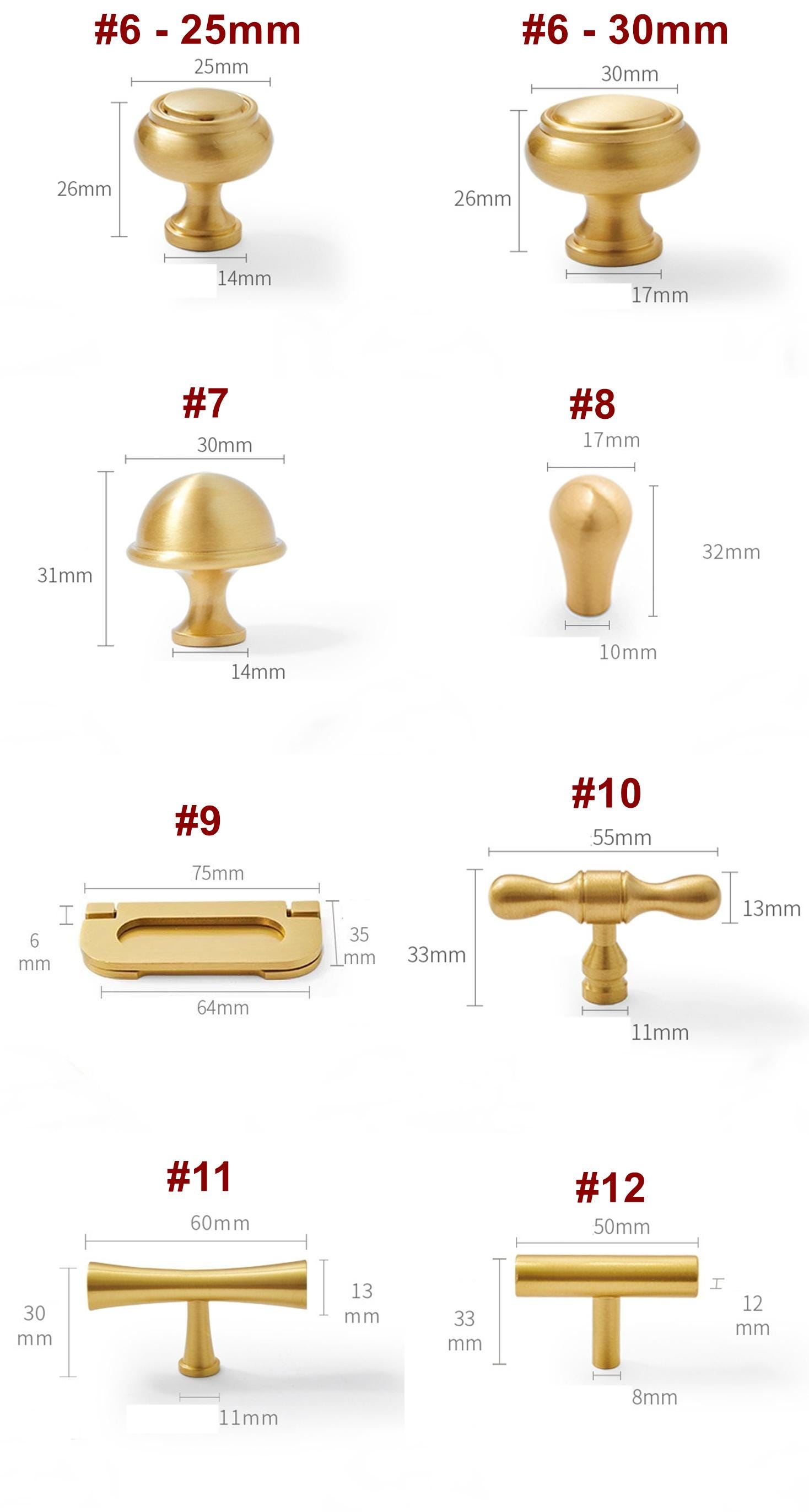 Solid Brass Cabinet Drawer Pulls Knobs Modern Minimalist Art Deco ...