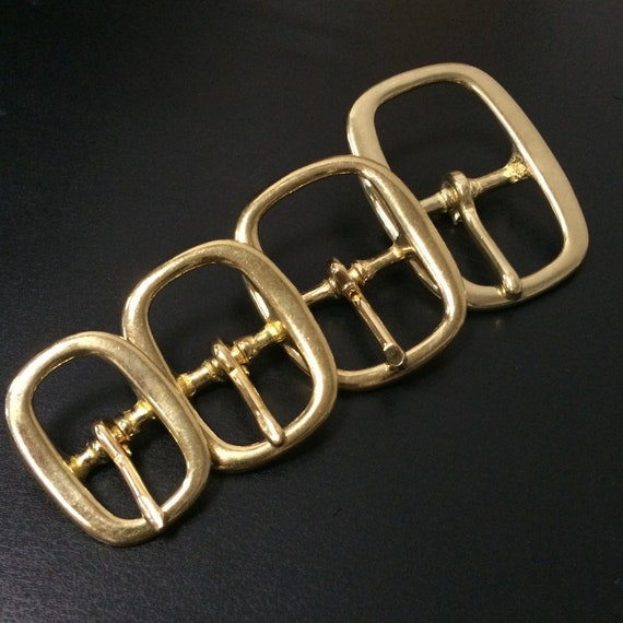Solid Brass Rectangle Belt Bag Buckle Center Bar Pin Prong Leather Strap Repair