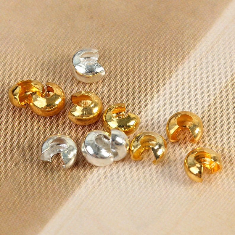 Brass Open Crimp Bead Knot Cover 3mm 4mm 5mm 1/8 Etsy