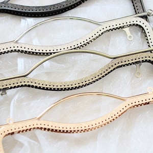 Marco de monedero de bronce negro y plateado, cierre a presión de metal vintage para coser bolsos, carteras, accesorios de ferretería, 27 cm