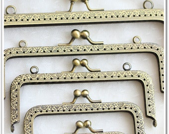 アンティーク挟み Purse Frame 2 1/2 - 8 Inches 6-20cm Antique Bronze Metal Vintage