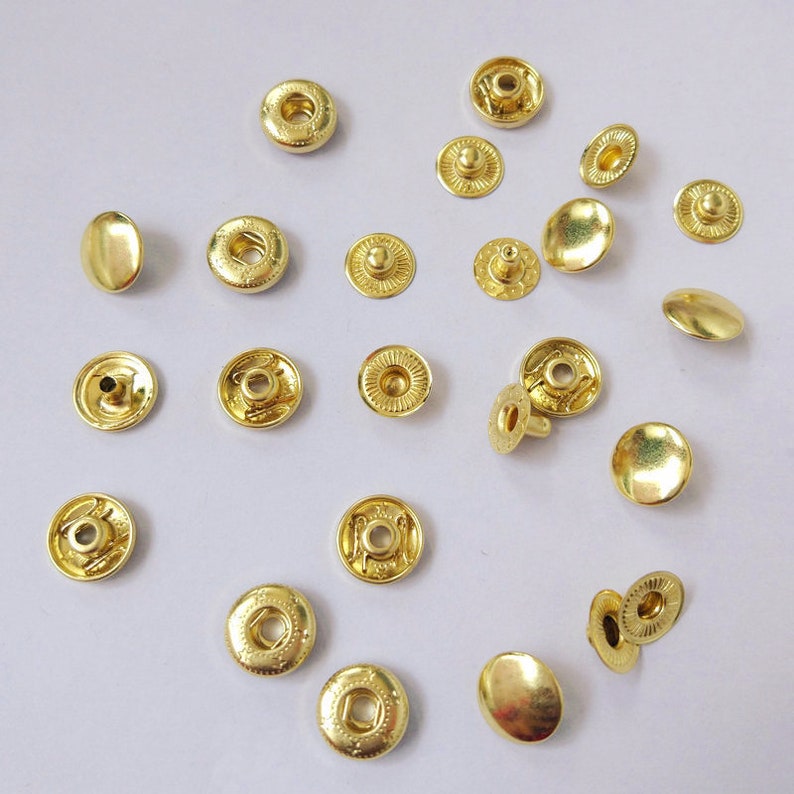 Solid Brass Round S Spring Snap Button 8 10 12 15 Mm Tich Etsy