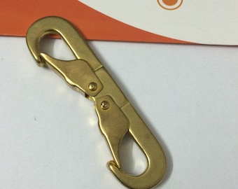 Double embout en laiton massif, mousqueton pour sac, porte-clés, clips en métal, crochet pour bagage, extrémité robuste, attache pour animaux de compagnie, maroquinerie, en gros en vrac