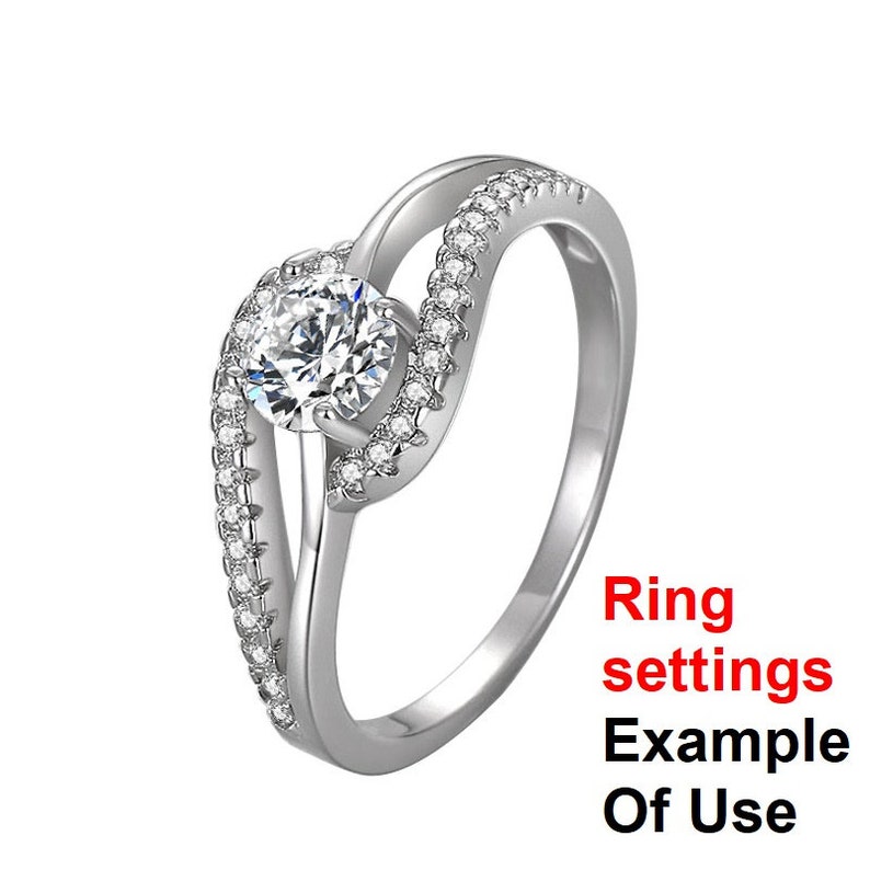 Round Diamond Ring Setting 5.5 mm Rose White Gold Sterling Silver 925 Four Prongs For One Stone Holder Unique Custom Love Engagement SALE