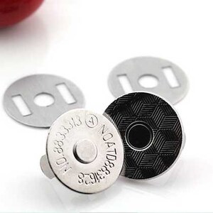 Thin Magnetic Snap Closure Fastener Button Clasps Handbag Purse Bag Set Sewing Silver Gold Bronze Black 3/8 1/2 0.5 11/16 inches 10 14 18 mm image 5