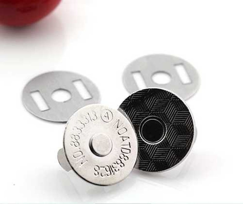 Thin Magnetic Snap Closure Fastener Button Clasps Handbag Purse Bag Set Sewing Silver Gold Bronze Black 3/8 1/2 0.5 11/16 inches 10 14 18 mm image 5