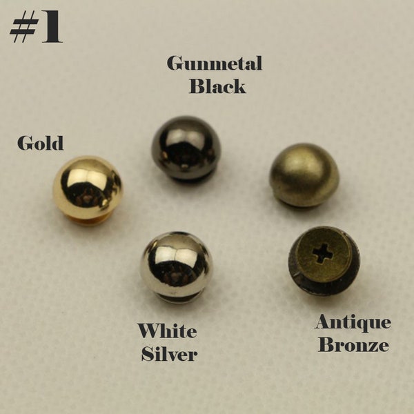 Metal Purse Feet Screw Back 8 10 12 15 mm Rivet Stud Nail Flat Cone Ball Silver Gold Black Dome Head Leathercraft Hardware Supply