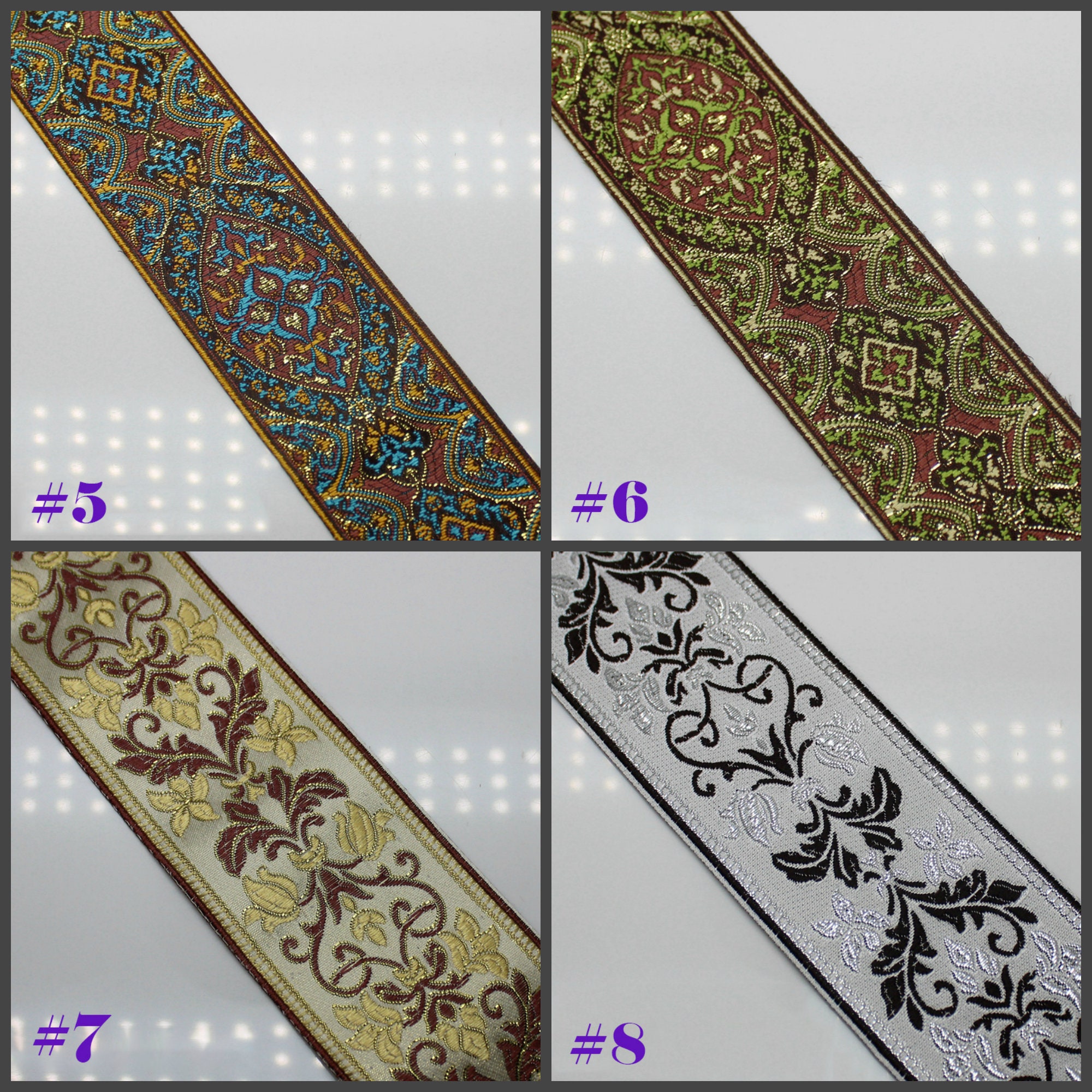 Vintage Floral Embroidery Jacquard Ribbon 45 50 60 62 mm Braid | Etsy