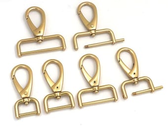 Boulon à oeil pivotant en laiton massif Mousqueton Fermoir mousqueton Agrafe Sangle à ressort Boucle de ceinture Lanière pour chien Porte-clés Sac à main Sac fourre-tout Quincaillerie épaisse