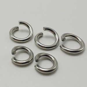 Stainless Steel Open Jump Rings 10-30mm 12 10 8 Gauge Dull Silver Color OD Connector Wire Chainmail Chainmaille Weave Jewelry Hardware DIY image 7