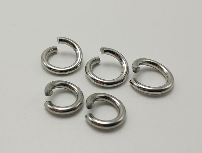 Stainless Steel Open Jump Rings 10-30mm 12 10 8 Gauge Dull Silver Color OD Connector Wire Chainmail Chainmaille Weave Jewelry Hardware DIY image 7