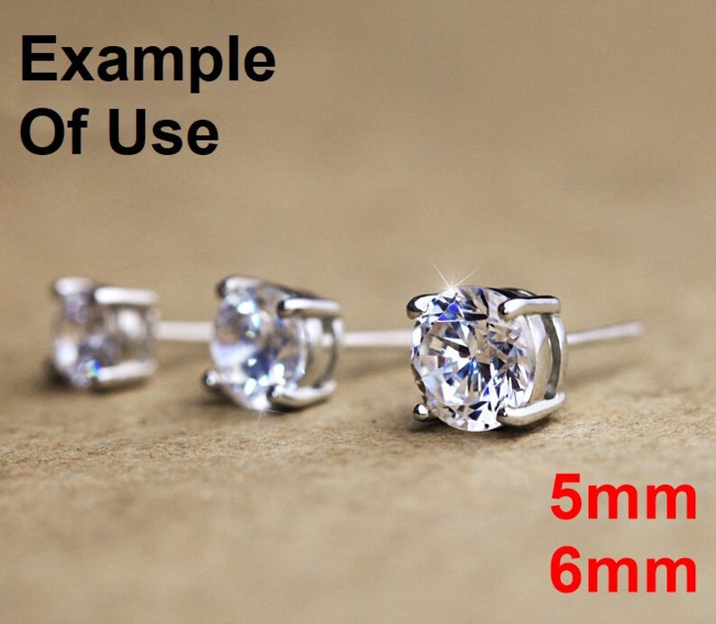 Diamond Stud Earring Blanks Settings Four Prongs 5 6 mm For Etsy