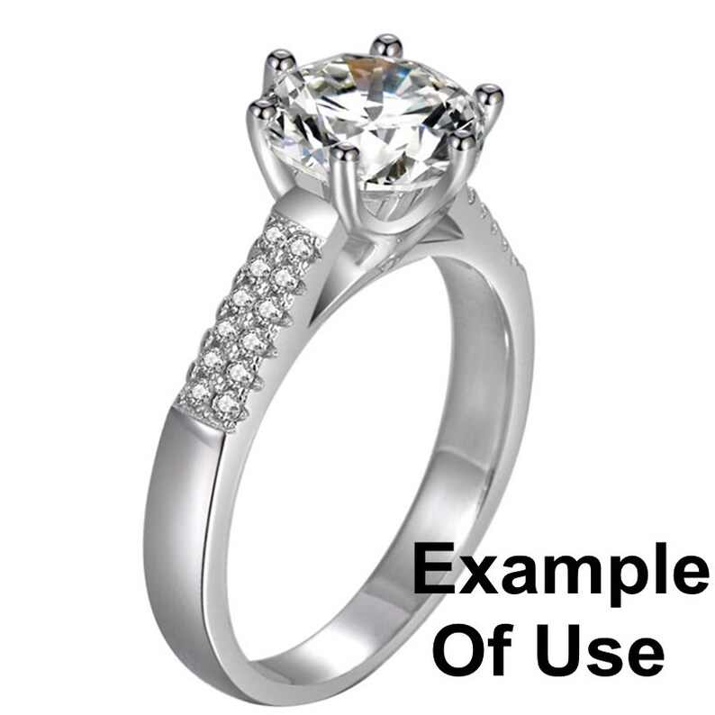SALE Round Diamond Ring Setting 9 mm Rose White Gold Sterling Silver 925 Six Prongs One Stone Holder Unique Custom Love Engagement Blanks