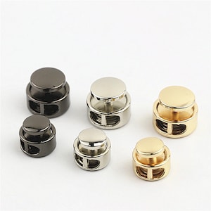 Round Cord Lock 5/8 3/4&quot; 15 19mm Metal Rope Lock Stopper Adjuster Buckle Double Hole Toggle Closures Handbag Bag Purse Making Hardware