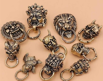 Concho en laiton massif 1 pouce vissé à l'arrière de l'anneau, boucle vintage gothique Lion bête ceinture ras du cou sac à main portefeuille accessoires pour bricolage fait main