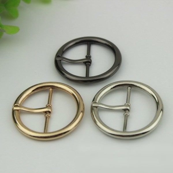 Round Center Bar Buckle 31mm 1 1/4" For Women Mens Leather Belt Silver Gold Black Bronze Handmade Hardware Purse Bag Vintage DIY Wholesale