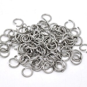 Stainless Steel Open Jump Rings 10-30mm 12 10 8 Gauge Dull Silver Color OD Connector Wire Chainmail Chainmaille Weave Jewelry Hardware DIY image 10