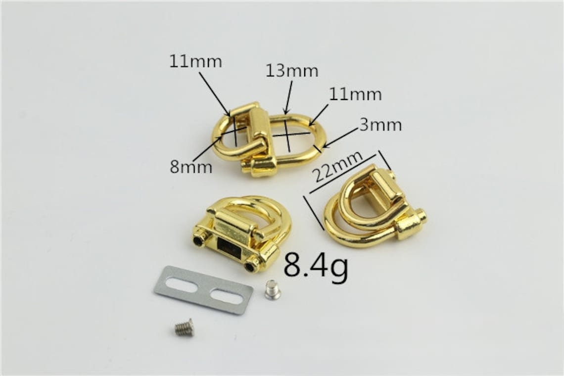 Strap Chain Handles Connector 1/2 Inch 13mm Lock Buckle Gold Black ...