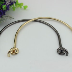 Asas de metal con forma de arco redondo para bolso, 160 mm, 6-5/16" de repuesto para asa superior de bolso de cuero, color dorado, plateado, negro y bronce, para herrajes de cartera