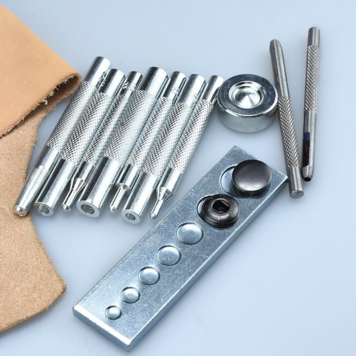 Leathercraft Tool 120 Set Segma Button Snaps Leather Fastener Installation  Kit, with Hole Punch and Setters, for Leatherworking