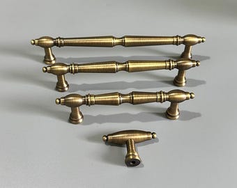 Antike Bronze Vintage Schublade zieht klassische neoklassische rustikale gealterte feste Messingschrank Griffe Kommode Schrank traditionelle Möbeltüren