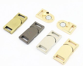 Magnetic Bag Lock Button 36mm 1 3/8" Purse Charm Organizer Luggage Hardware Black Gold Closure Small Bag Clutch Metal DIY Bulk Wholesale