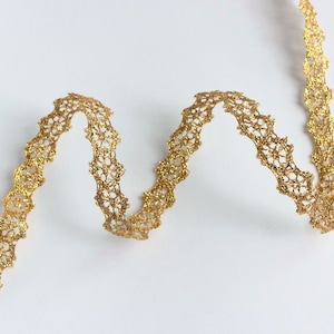 Metallic Gold Spitzenrand 1 cm 3/8 "Brautband Nähen