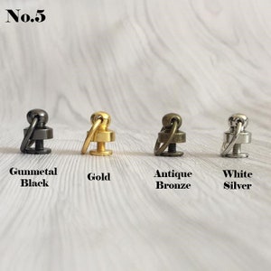 Solid Brass Screw Connector Back Stud Round Rivet Lanyard Buckle Pull Ring Loop Strap Knob Key Chain Bag Purse Belt Leathercraft Hardware image 3