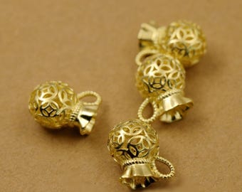 Sac d'argent en laiton massif breloque creuse 18 mm 3/4 pouces pendentif porte-clés de style chinois porte-clés cuivre robuste en vrac en gros matériel de bricolage