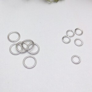 Stainless Steel Open Jump Rings 10-30mm 12 10 8 Gauge Dull Silver Color OD Connector Wire Chainmail Chainmaille Weave Jewelry Hardware DIY image 4