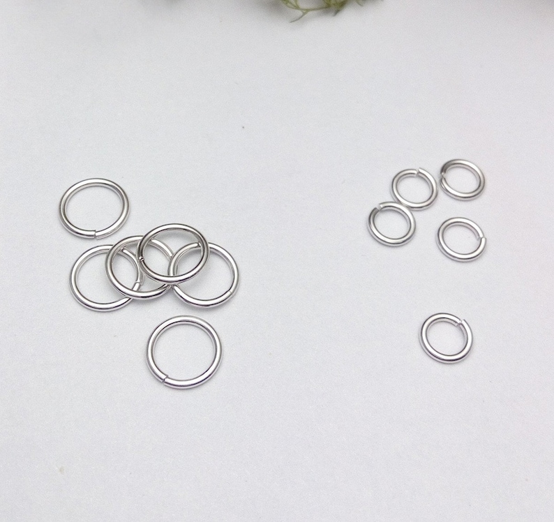 Stainless Steel Open Jump Rings 10-30mm 12 10 8 Gauge Dull Silver Color OD Connector Wire Chainmail Chainmaille Weave Jewelry Hardware DIY image 4
