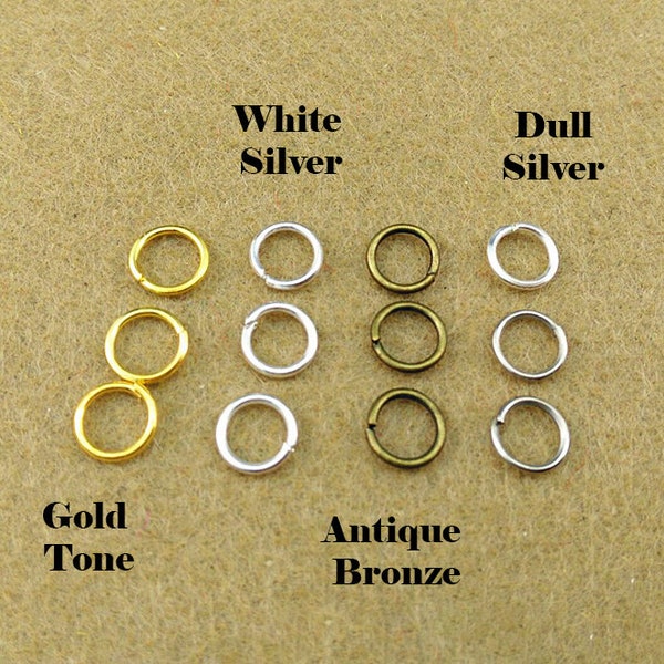 OD 21 Gauge Round Open Jump Rings 4 5 6 7 8 10 mm Silver Gold Attach Charm Clasp Thin Connector Link Wire Chainmail Chainmaille Weave Bulk