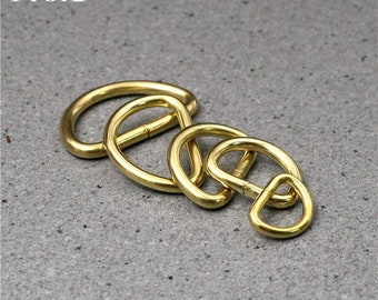 Solid Brass O D Webbing Ring Buckle 16 20 25 32 38 40 mm Open Non-Welded Non-Soldered Heavy Duty Leather Rectangle Loop Strap Craft Hardware
