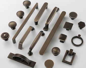 Vintage Bronze Massivem Messing Schrank Knöpfe Schublade Knäufe Griffe Retro Minimalist Platz Runde Küchen Möbel Antike Dekorative Hardware