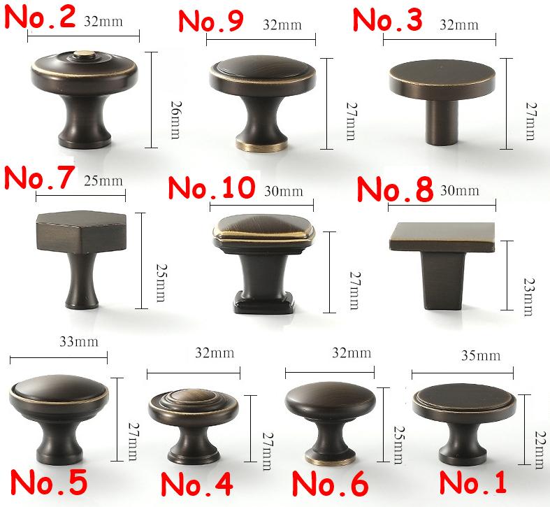 Vintage Bronze Solid Brass Cabinet Knobs Drawer Pulls Handles Retro ...