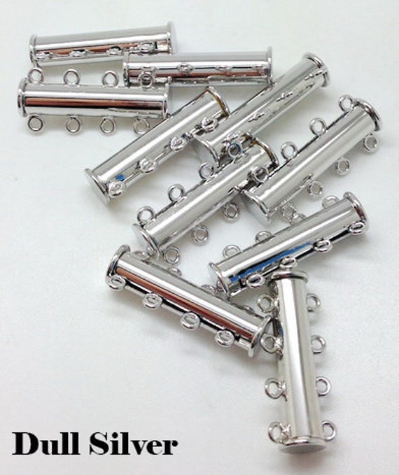 Magnetic clasp for jewelry, short slide lock in steel