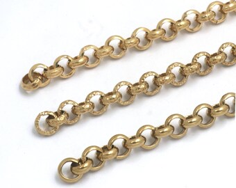 Chaîne torsadée épaisse et lisse en laiton massif de 4,0 mm d'épaisseur pour homme, collier non fini, sac à main, bandoulière pour portefeuille, robuste