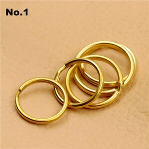Round Flat Split Key Ring Solid Brass Hang Chain Hook DIY Craft Hardware 12 15 20 25 30 32 35 mm 1/2 5/8 13/16 1 1 3/16 1 5/16 1 7/16" imagem 4