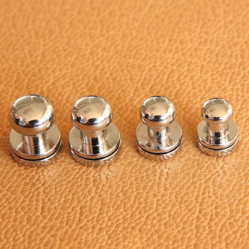 Brass Screw Stud Button 6 8 10 mm Round Head Brown Browne Gold Bronze Silver Black Rivet Sam Belt Collar Cuff Band Wallet Purse Leathercraft image 8