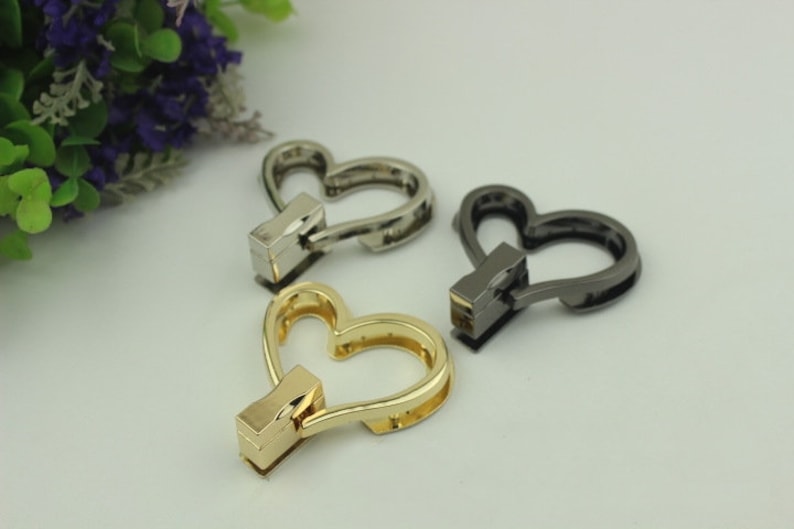 Heart Turn Lock 2 3/8 60mm Metal Purse Twist Lock Closure Heavy Duty Handbag Bag Making Replacement Hardware Accessories Wholesale image 1