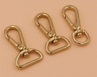 Solid Brass Eye Bolt 10 18 21 mm Scissor Snap Eye Swivel Hook Clip Lobster Clasp Strap Dog Leash Bag Purse Key Fob Rein Dive Leathercraft