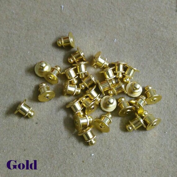 Set Locking Pin Back Clasp 10 mm Keeper Nail Post Lapel Spring Etsy