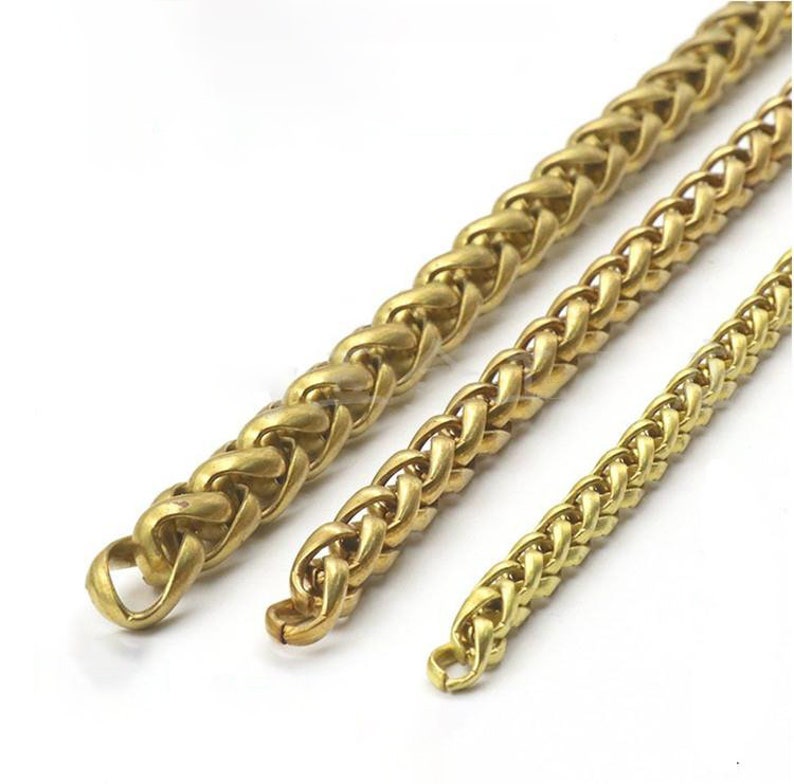 Solid Brass Wheat Spiga Rope Chain 6 8 10mm Unfinished Curb Etsy