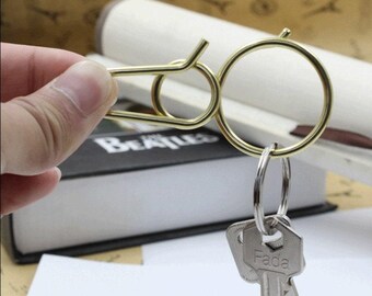 Porte-clés en laiton massif à clip double boucle Porte-clés porte-clés 2,3 pouces Résultats de matériel Accessoires Titulaire DIY maroquinerie en gros en vrac