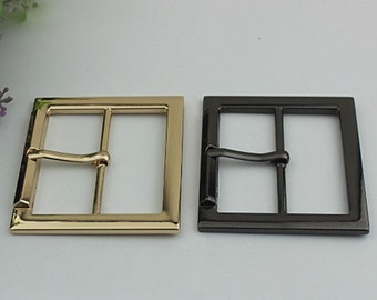 Big Square Center Bar Metal Buckle 50mm 2" For Belt Silver Gold Black Bronze Handmade Hardware Purse Bag Vintage DIY