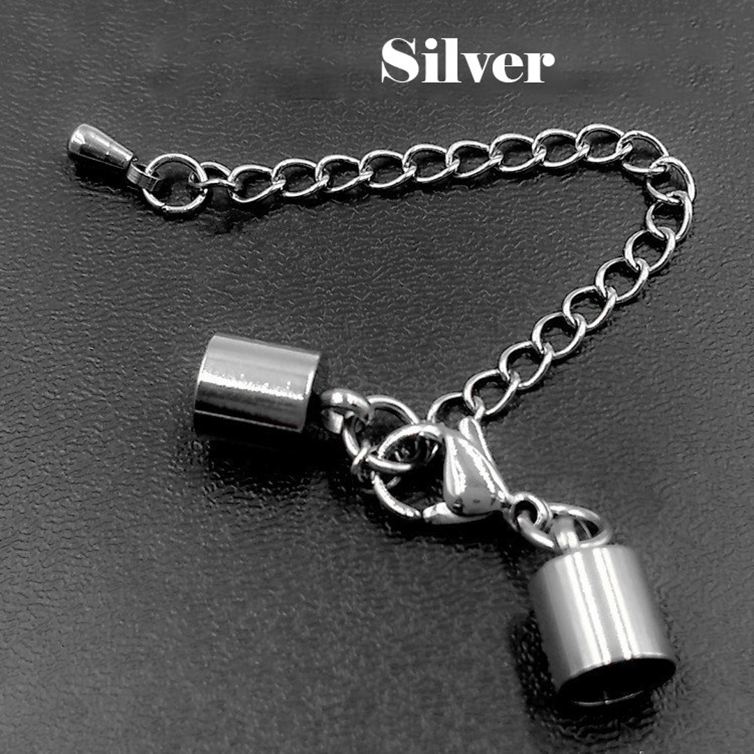 Cord End Cap Lobster Clasp Extension Chain 1.2 8 Mm Surgical Etsy