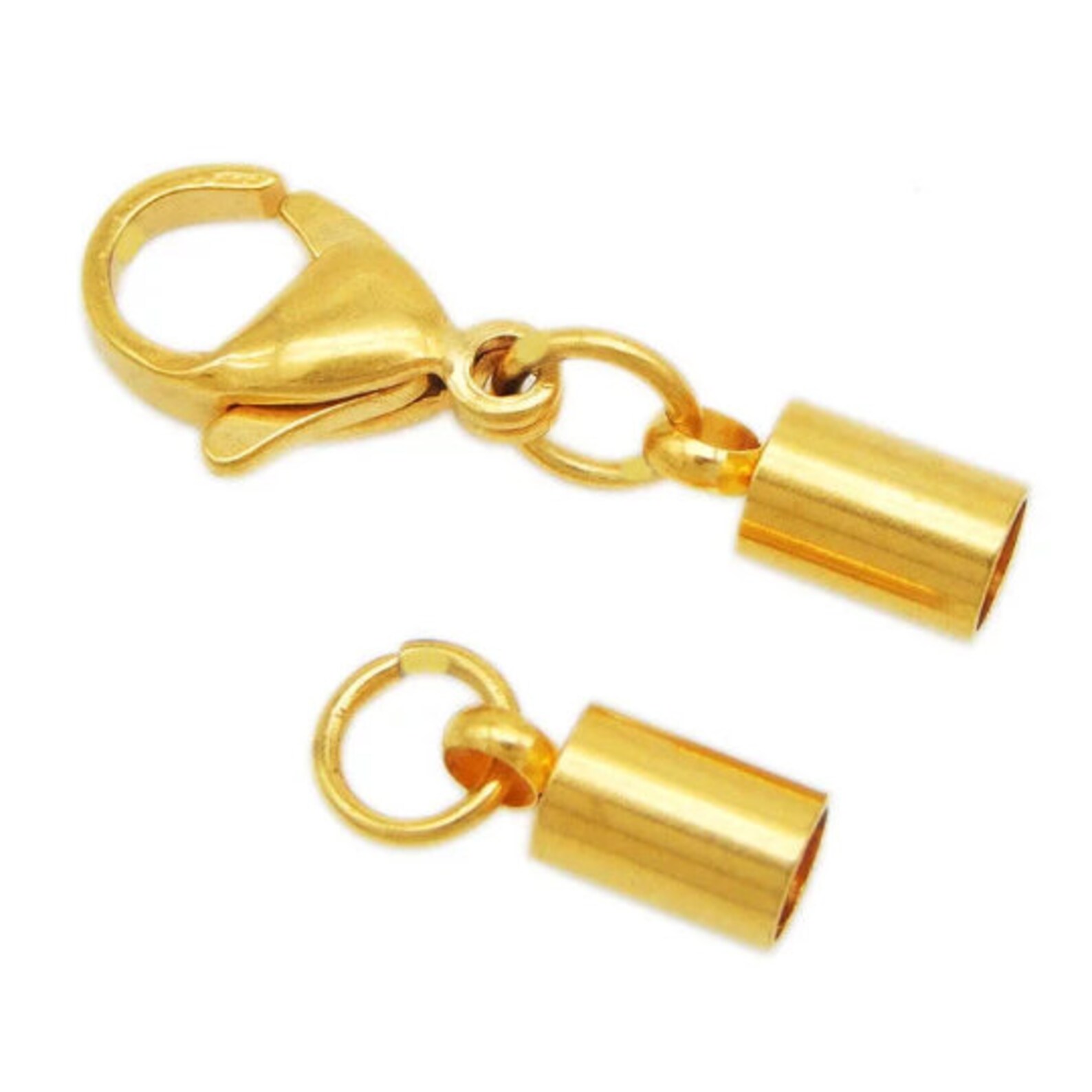 Stainless Leather Cord End Cap With Lobster Claw Clasp Etsy