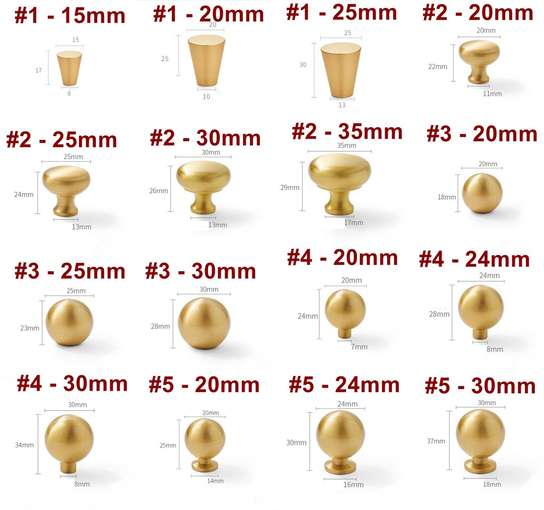Solid Brass Cabinet Drawer Pulls Knobs Modern Minimalist Art Deco ...