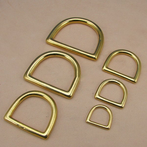 Solid Brass Cast D Ring 13-45mm Welded Metal Heavy Duty Leather Strap Purse Dog Webbing Buckle Collar Belt Bag Handbag Buckles Strapping