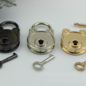 Round Padlock and Key 1 3/4&quot; 27x45 Mm Jewelry Box Lock Small Luggage Padlock Heavy Duty Purse Handbag Bag Furniture Making Hardware Bulk